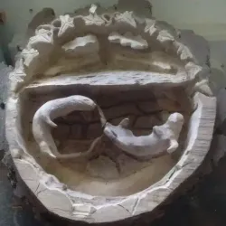 Carved Otters